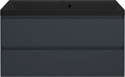 Style Line Тумба под раковину Манхэттен 100 Plus подвесная эмаль графит матовая – фотография-6